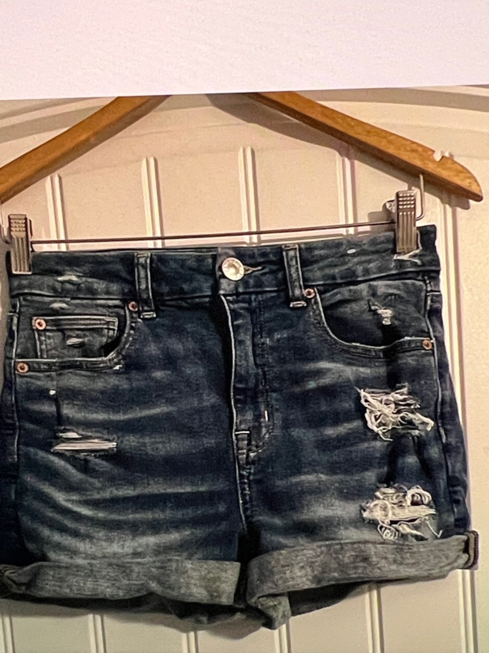 American Eagle Curvy high rise Shortie Jean Shorts